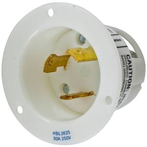 250 VAC 30 A L6-30P, Hubbell Incorporated HBL2625 Twist-Lock®, Insulgrip® Locking Device Flanged Inlet