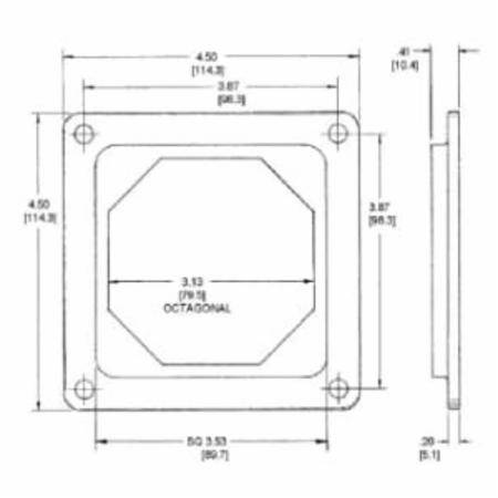 , Hubbell Wiring Device-KellemsHBL26402 Twist-Lock® Receptacle Adapter Plate, Metallic, Straight, Cast Aluminum,