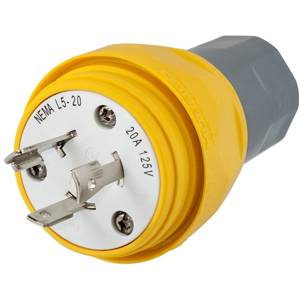 125 V 20 A L5-20P, Hubbell Incorporated HBL26W47 Twist-Lock® Locking Device Plug