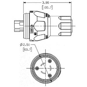 125 V 20 A L5-20P, Hubbell Incorporated HBL26W47 Twist-Lock® Locking Device Plug