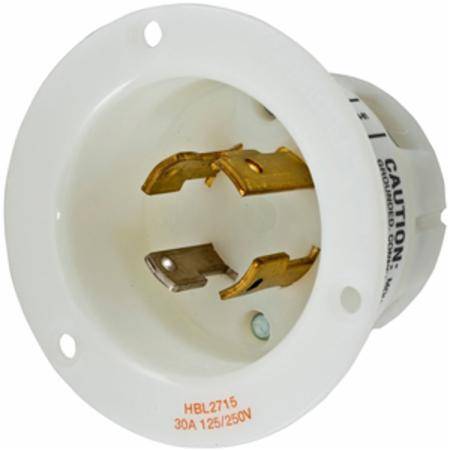 125/250 VAC 30 A L14-30P, Hubbell Incorporated HBL2715 Twist-Lock®, Insulgrip® Locking Device Flanged Inlet