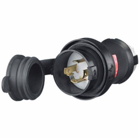 480 VAC 30 A L16-30P, Hubbell Incorporated HBL2731SW Twist-Lock®, Safety-Shroud® Locking Device Plug