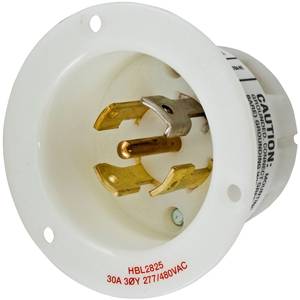 277/480 VAC 30 A L22-30P, Hubbell Incorporated HBL2825 Twist-Lock®, Insulgrip® Locking Device Flanged Inlet