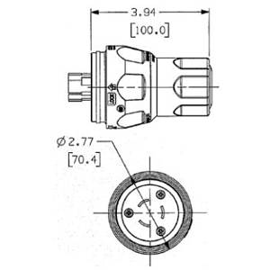 480 VAC 30 A L16-30P, Hubbell Incorporated HBL28W76 Twist-Lock® Locking Device Plug