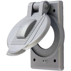 1-Gang, Single Lid, Hubbell Incorporated HBL3393 Weatherproof Device Box Cover, 1-Gang, Cast Aluminum, Self-Closing