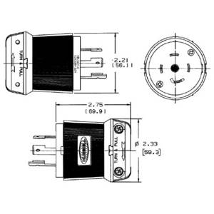 120/208 VAC 30 A Non-NEMA, Hubbell Incorporated HBL3431C Twist-Lock®, Insulgrip® Locking Device Plug