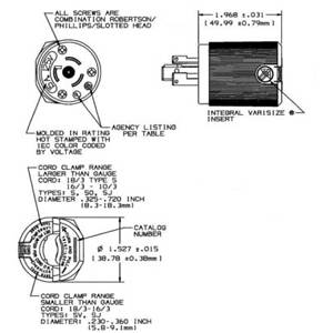 250 VAC 15 A L6-15P, Hubbell Incorporated HBL4570C Twist-Lock®, Insulgrip® Locking Device Plug