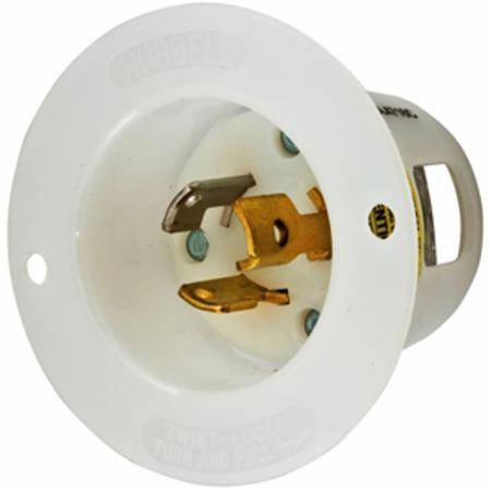 125 V 15 A L5-15P, Hubbell Incorporated HBL4716C Twist-Lock®, Insulgrip® Locking Device Flanged Inlet