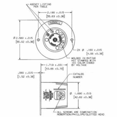 125 V 15 A L5-15P, Hubbell Incorporated HBL4716C Twist-Lock®, Insulgrip® Locking Device Flanged Inlet