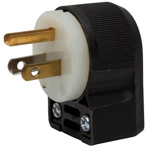 125 VAC 15 A 5-15P, Hubbell Incorporated HBL5266CA Insulgrip® Straight Blade Plug, Black/White