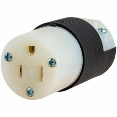 125 VAC 15 A 5-15R, Hubbell Incorporated HBL5269C Insulgrip® Straight Blade Connector, Black/White