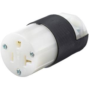 125 VAC 20 A 5-20R, Hubbell Incorporated HBL5369C Insulgrip® Straight Blade Connector, Black/White