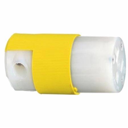 125 VAC 20 A 5-20P, Hubbell Incorporated HBL53CM69C Insulgrip® Straight Blade Connector, Yellow