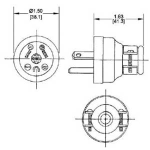 277 VAC 15 A 7-15P, Hubbell Incorporated HBL5929 Straight Blade Plug, Black