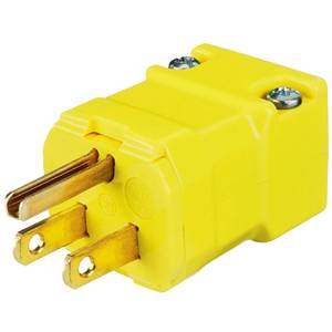 125 VAC 15 A 5-15P, Hubbell Incorporated HBL5965VY Valise® Straight Blade Plug, Yellow