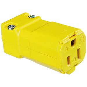 125 VAC 15 A 5-15R, Hubbell Incorporated HBL5969VY Valise® Straight Blade Connector, Yellow