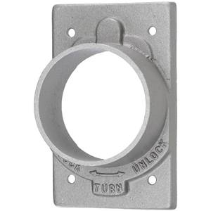 1-Gang, Hubbell Incorporated HBL7383 Twist-Lock® Cast Device Box Receptacle Plate