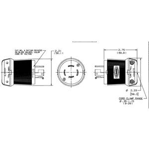 120/208 VAC 20 A Non-NEMA, Hubbell Incorporated HBL7411C Twist-Lock®, Insulgrip® Locking Device Plug