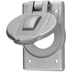 1-Gang, Single Lid, Hubbell Incorporated HBL7420 Twist-Lock® Weatherproof Device Box Cover, 1-Gang, Cast Aluminum, Self-Closing