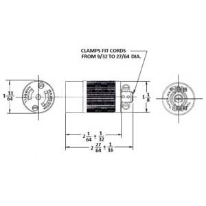 125/250 VAC 15 A ML-3R, Hubbell Incorporated HBL7484 Twist-Lock® Locking Device Connector