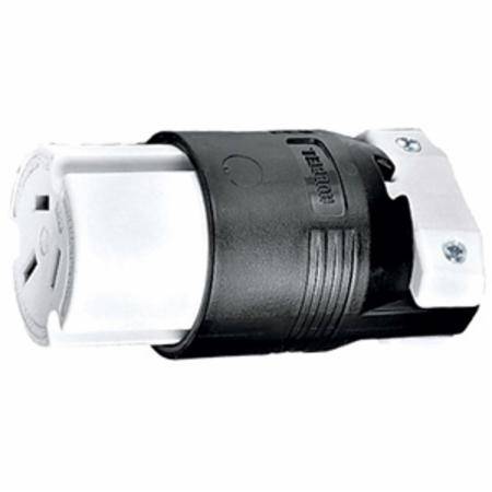 125/250 VAC 50 A 10-50R, Hubbell Incorporated HBL7515C Straight Blade Power Connector, Black/White