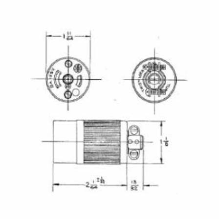 125 VAC 15 A ML-2R, Hubbell Incorporated HBL7593 Twist-Lock® Locking Device Connector