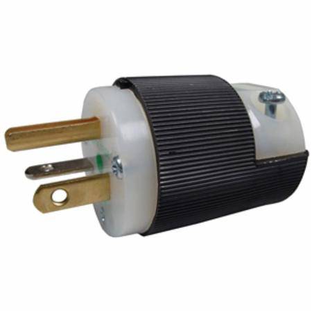 125 VAC 20 A 5-20P, Hubbell Incorporated HBL8315C Insulgrip® Straight Blade Plug, Black/White