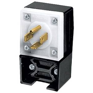 125/250 VAC 20 A 14-20P, Hubbell Incorporated HBL8411C Straight Blade Plug, Black/White