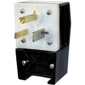 250 VAC 50 A 6-50P, Hubbell Incorporated HBL9368 Straight Blade Power Plug, Black/White