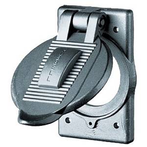 1-Gang, Single Lid, Hubbell Incorporated HBL9420 Weatherproof Device Box Cover, 1-Gang, Gray, Self-Closing