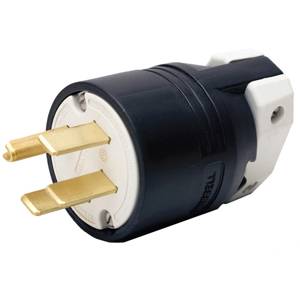 125/250 VAC 50 A 14-50P, Hubbell Incorporated HBL9451C Straight Blade Power Plug, Black/White