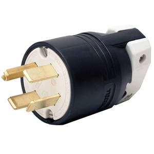 125/250 VAC 60 A 14-60P, Hubbell Incorporated HBL9461C Straight Blade Power Plug, Black/White