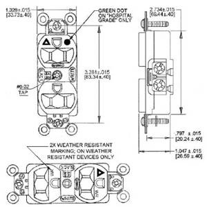 EATON Arrow Hart® IG5362GY IG5362 Duplex Grounding Isolated Straight Blade Receptacle, 125 VAC, 20 A, 2 Poles, 3 Wires, Gray