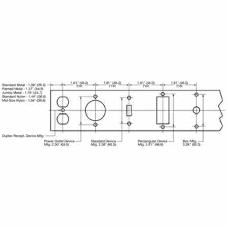2-Gang, Hubbell Incorporated NP23W Wallplate, Nylon, White, Blank