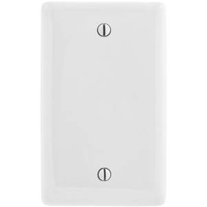 1-Gang, Hubbell Incorporated NP13W Wallplate, Nylon, White, Blank