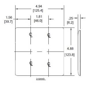 2-Gang, Hubbell Incorporated NPJ23W Wallplate, Nylon, White, Blank