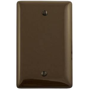 1-Gang, Hubbell Incorporated NPJ13 Wallplate, Nylon, Brown, Blank