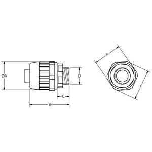 3/4" Hubbell Incorporated P075NGYA PolyTuff® Liquidtight Conduit Connector