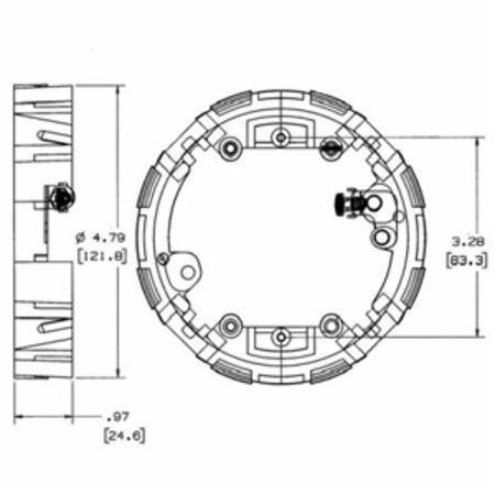 5" Dia, PVC, Hubbell Incorporated PFBA1A ScrubShield® Floor Box Adapter, Round,