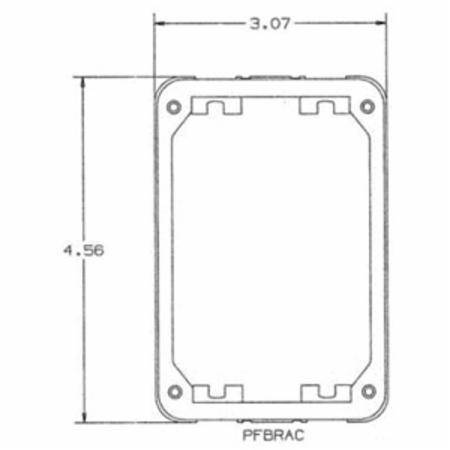 3.7" x 4.56", Hubbell Incorporated PFBRAC Floor Box Adapter Collar, Gray, Rectangular