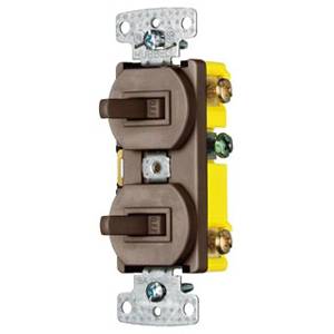 Wiring Device-Kellems RC101 Traditional 2-Position Standard Traditional Switch Combination Device, Electrical Ratings: 120 VAC, 15 A, 1800 W, 1 Poles