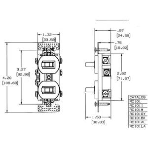 120 VAC 15 A, Hubbell Wiring Device-Kellems RC103W tradeSELECT® Combination Switch, White