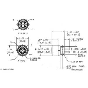 1', 600 V, 30A, Hubbell Incorporated RF3004PA001 LINKOSITY® Quick Connect Receptacle, 3-Pole 4-Wire, Female,