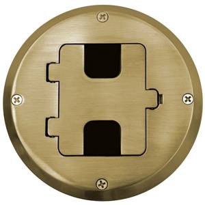 125V 15A, Round, Hubbell Incorporated RF515BP tradeSELECT® Floor Box Assembly Kit