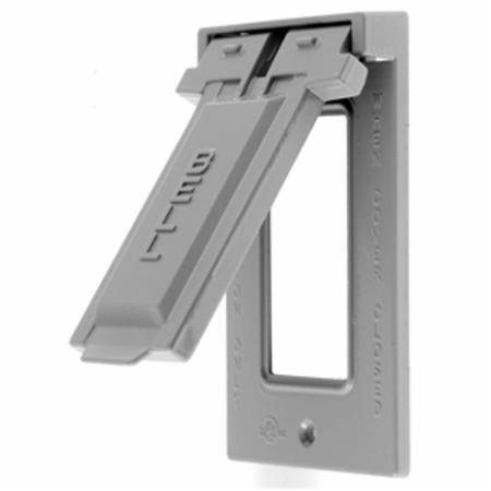 1-Gang, Hubbell Incorporated RW51040 Style Line® Weatherproof Device Box Cover, 1-Gang, Gray, Self-Closing