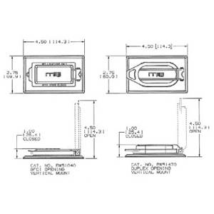 1-Gang, Hubbell Incorporated RW51040 Style Line® Weatherproof Device Box Cover, 1-Gang, Gray, Self-Closing
