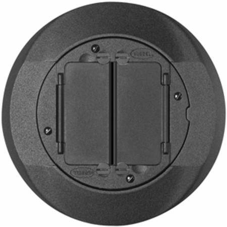 Round, Hubbell Incorporated S1CFCBL Floor Box Carpet Flange and Cover