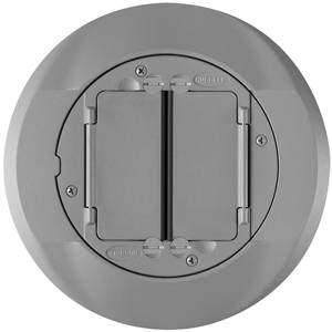Round, Hubbell Incorporated S1CFCGY Floor Box Carpet Flange and Cover
