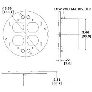 Round, Hubbell Incorporated S1SPDU2IM Poke-Through Sub Plate, Combination Device