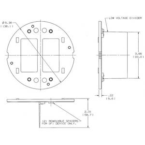 Round, Hubbell Incorporated S1SP Style Line® Poke-Through Sub Plate, 2-Gang